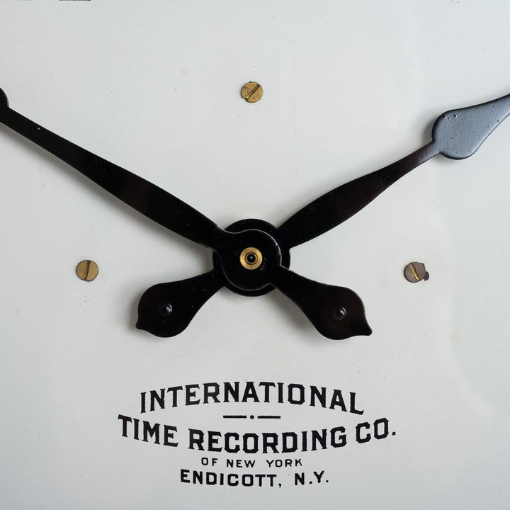 Antique Copper Wall Clock by International Time Recording Co, Endicott NY