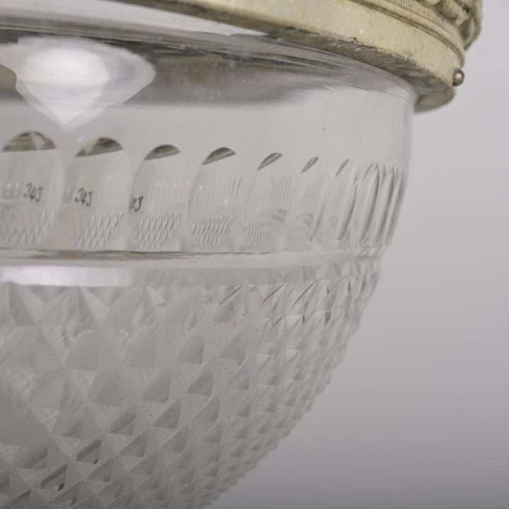 Antique Cut Crystal Plafonnier Pendant in Nickel Plated Frame