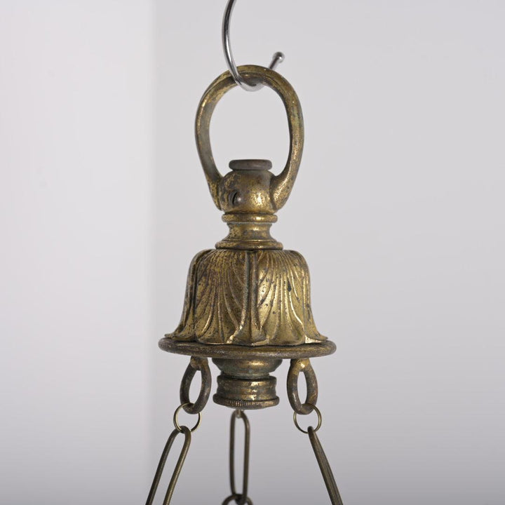 Antique F & C Osler Satin Crystal Plafonnier with Ram’s Head Details