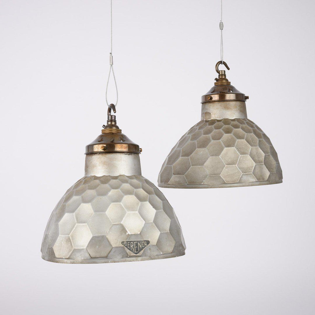 Antique Mirrored Glass Light Pendants by Derenco