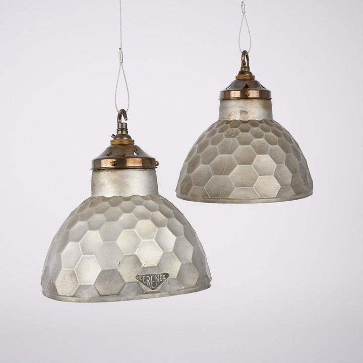 Antique Mirrored Glass Light Pendants by Derenco