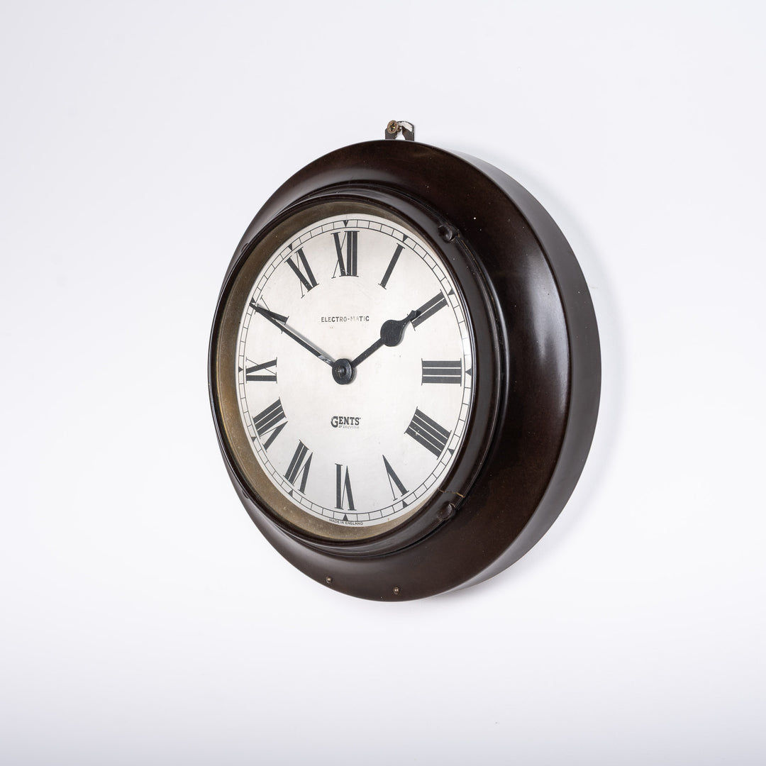 Art Deco Bakelite "Electro-Matic" Wall Clock by Gents of Leicester · England