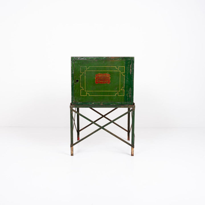Art Deco Industrial Green Painted Steel Dead Cabinet from C H Whittingham