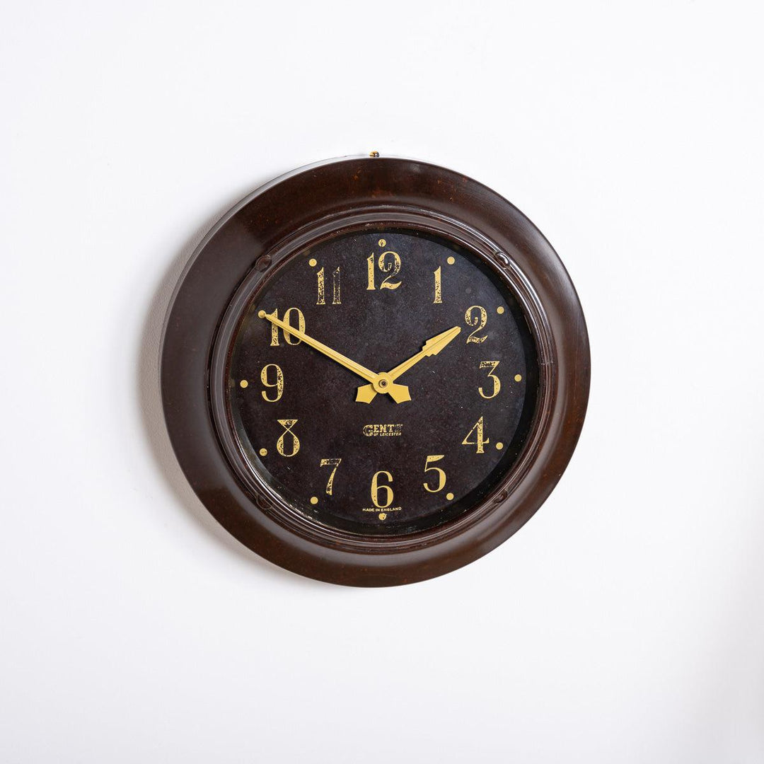 Art Deco Wall Clock in Bakelite Case by Gents of Leicester