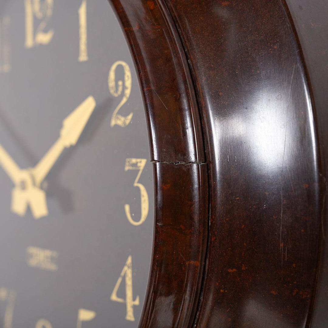 Art Deco Wall Clock in Bakelite Case by Gents of Leicester