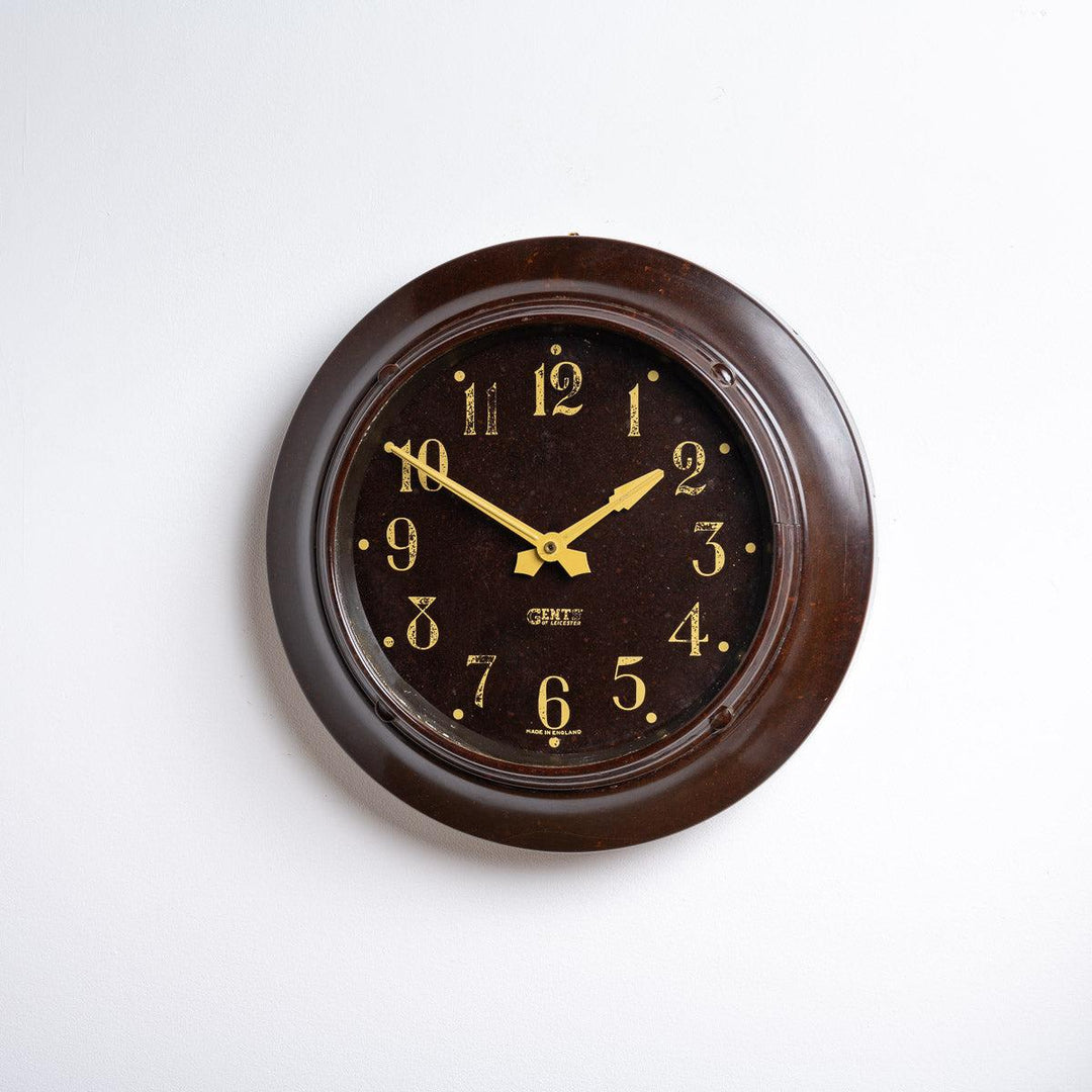 Art Deco Wall Clock in Bakelite Case by Gents of Leicester