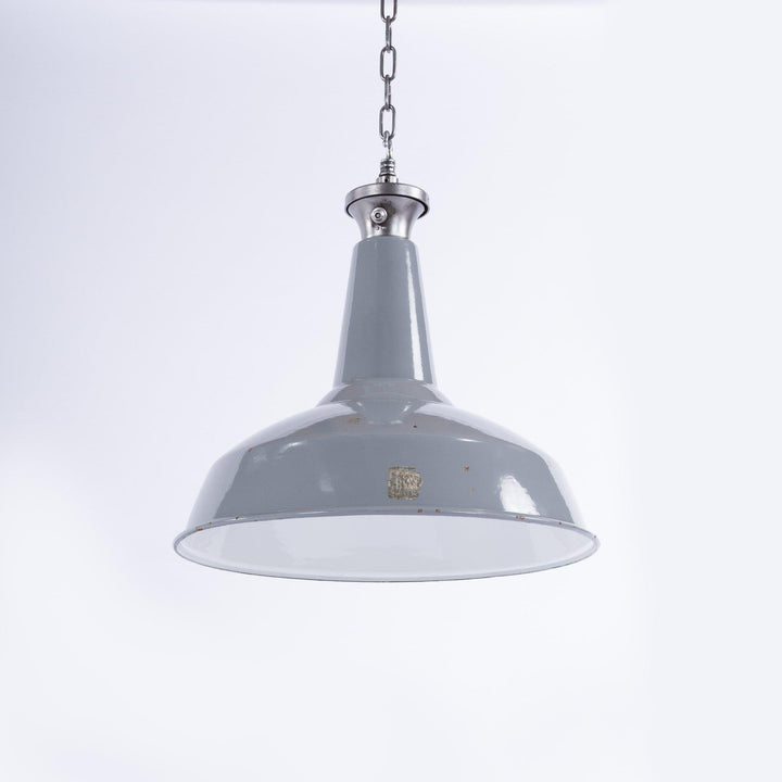 Benjamin Electric Industrial XL 20" Grey Enamel Factory Pendants