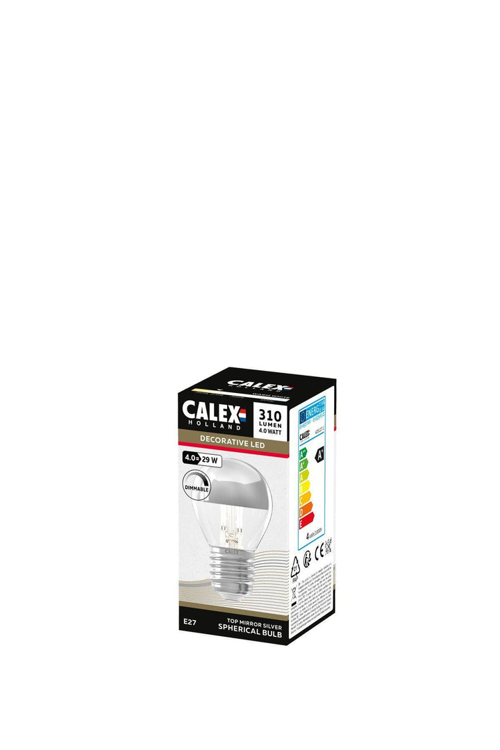 Calex 425127 | LED White Filament Bulb | Glass Top | E27 | P45 | 4W