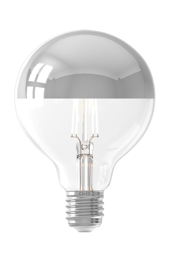 Calex 425455 | LED Clear Filament Bulb | Mirror Top | E27 | G95 | 4W
