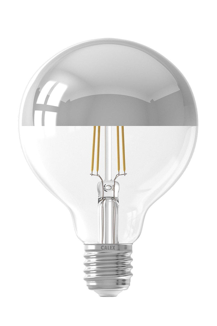 Calex 425455 | LED Clear Filament Bulb | Mirror Top | E27 | G95 | 4W