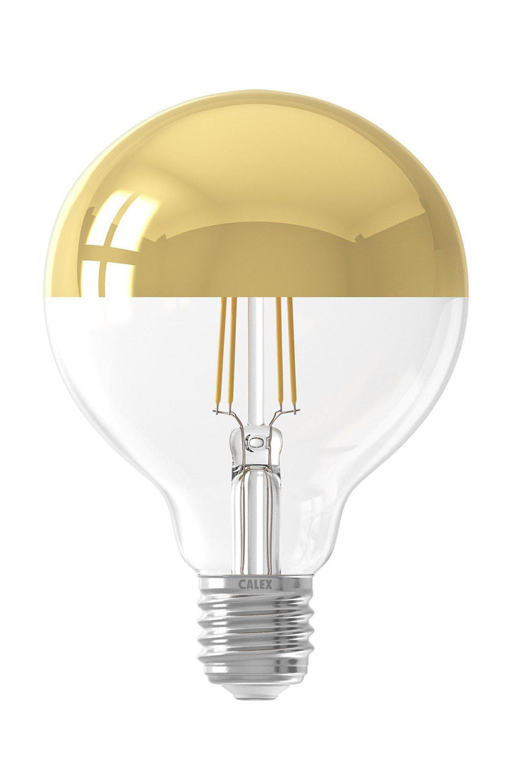 Calex 425456 | LED Gold Filament Bulb | Mirror Top | E27 | G95 | 4W