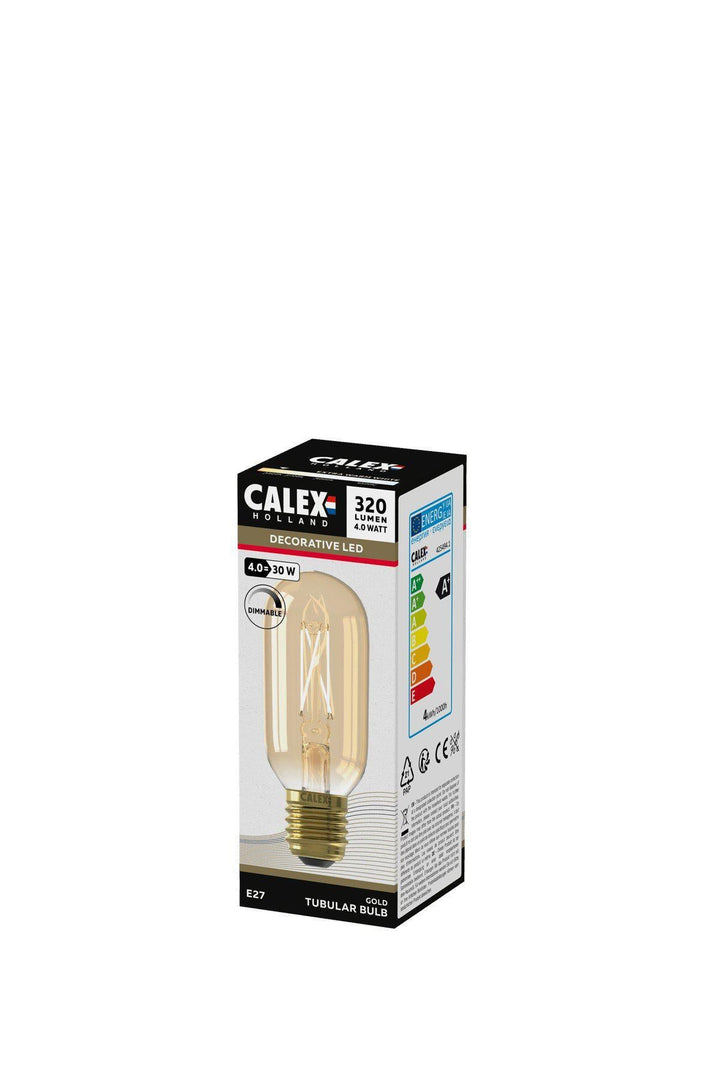 Calex 425494 | LED Gold Filament Tubular Bulb | E27 | T45L | 4W