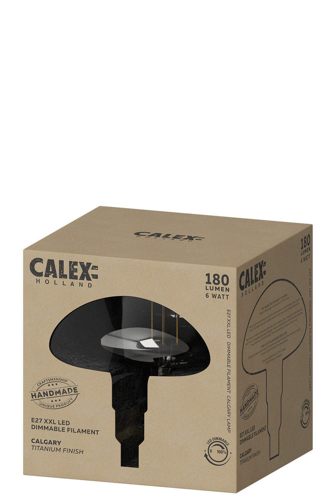 Calex 425944 | LED Titanium XXL Calgary Bulb | E27 | Mushroom | 6W