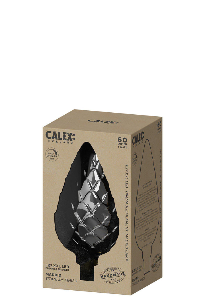 Calex 425990 | LED Titanium Madrid Bulb | E27 | Pinecone | 4W