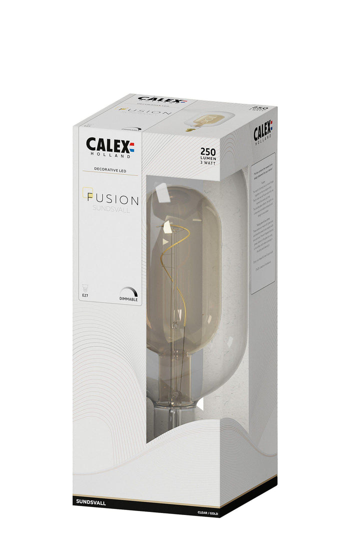 Calex 426134 | LED Clear/Gold Fusion Sundsvall Bulb | E27 | T150 | 3W