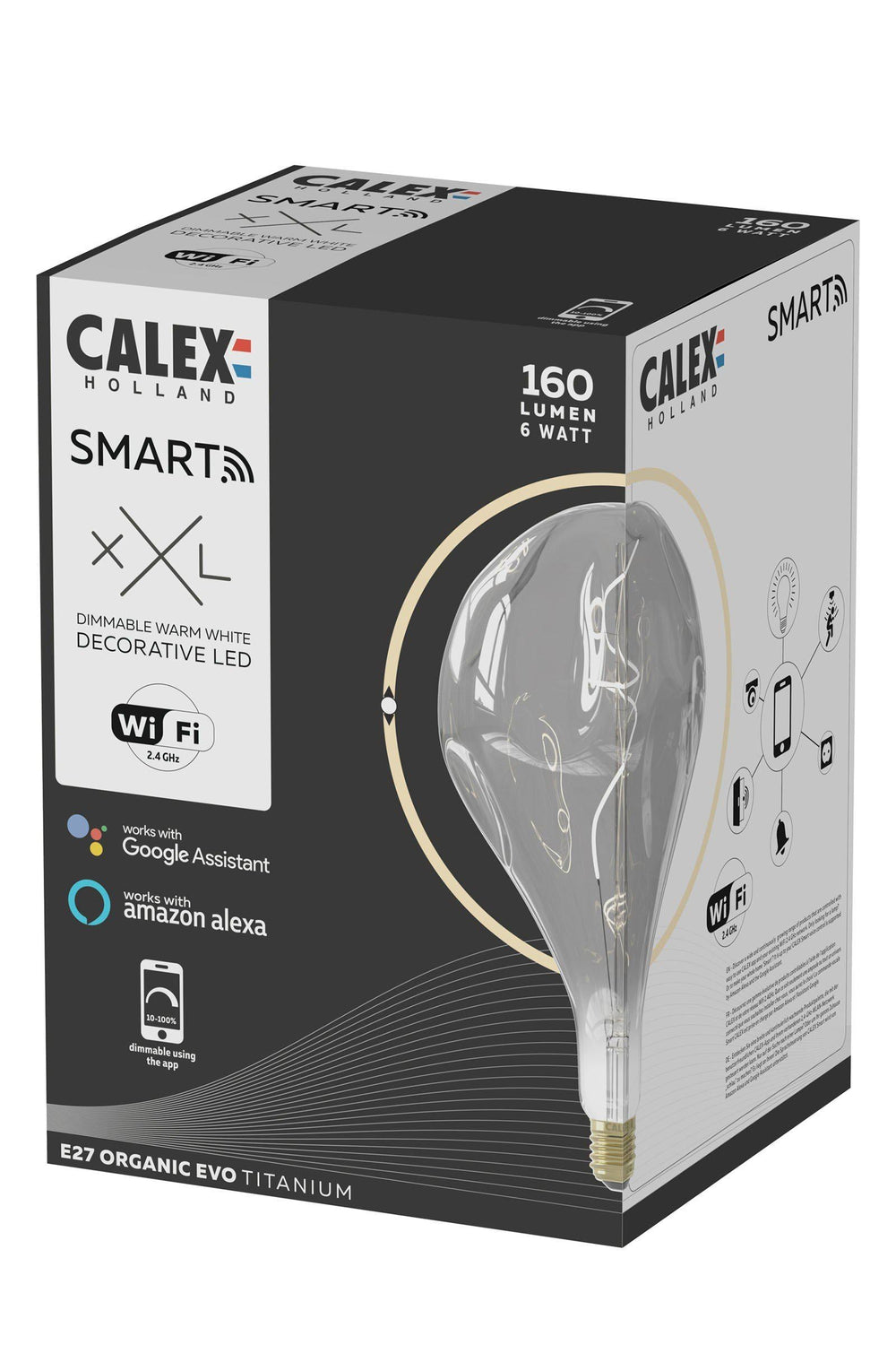 Calex 429162 | LED Titanium XXL Organic EVO | E27 | 6W | Smart Bulb