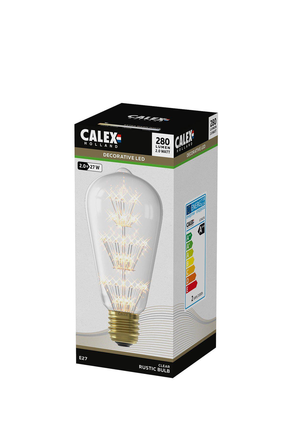 Calex 474474 | LED Pearl Rustic Bulb | E27 | ST64 | 2W