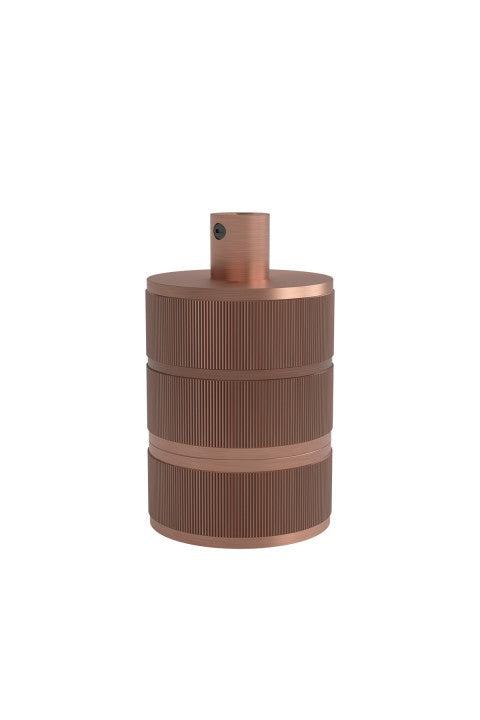 Calex Aluminium Lamp Holder E27 3 Ring Model in Satin Copper - 940422