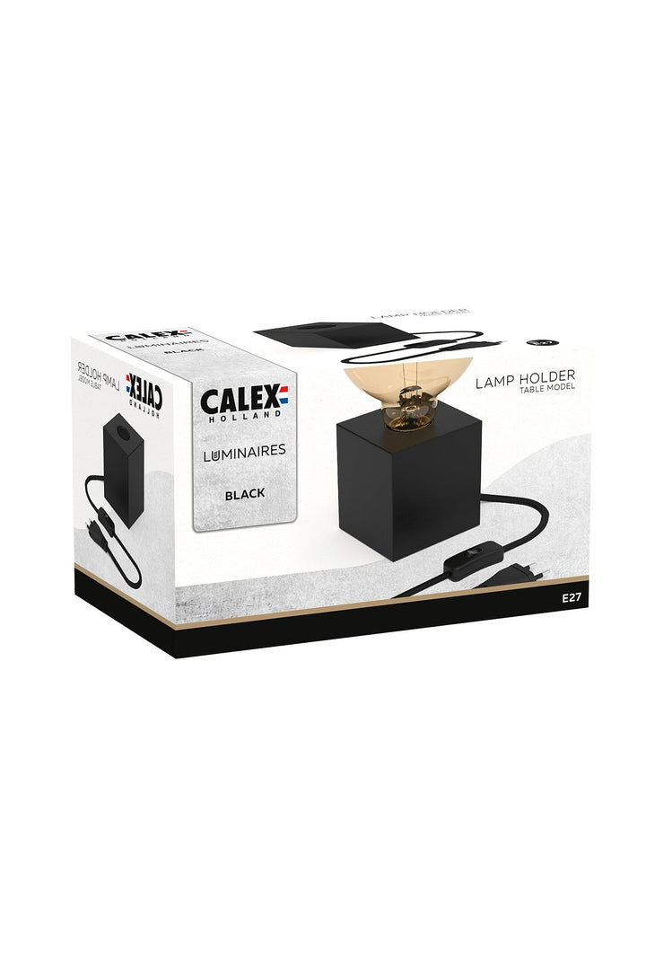 Calex Cube Lamp Base with in Black - 941080