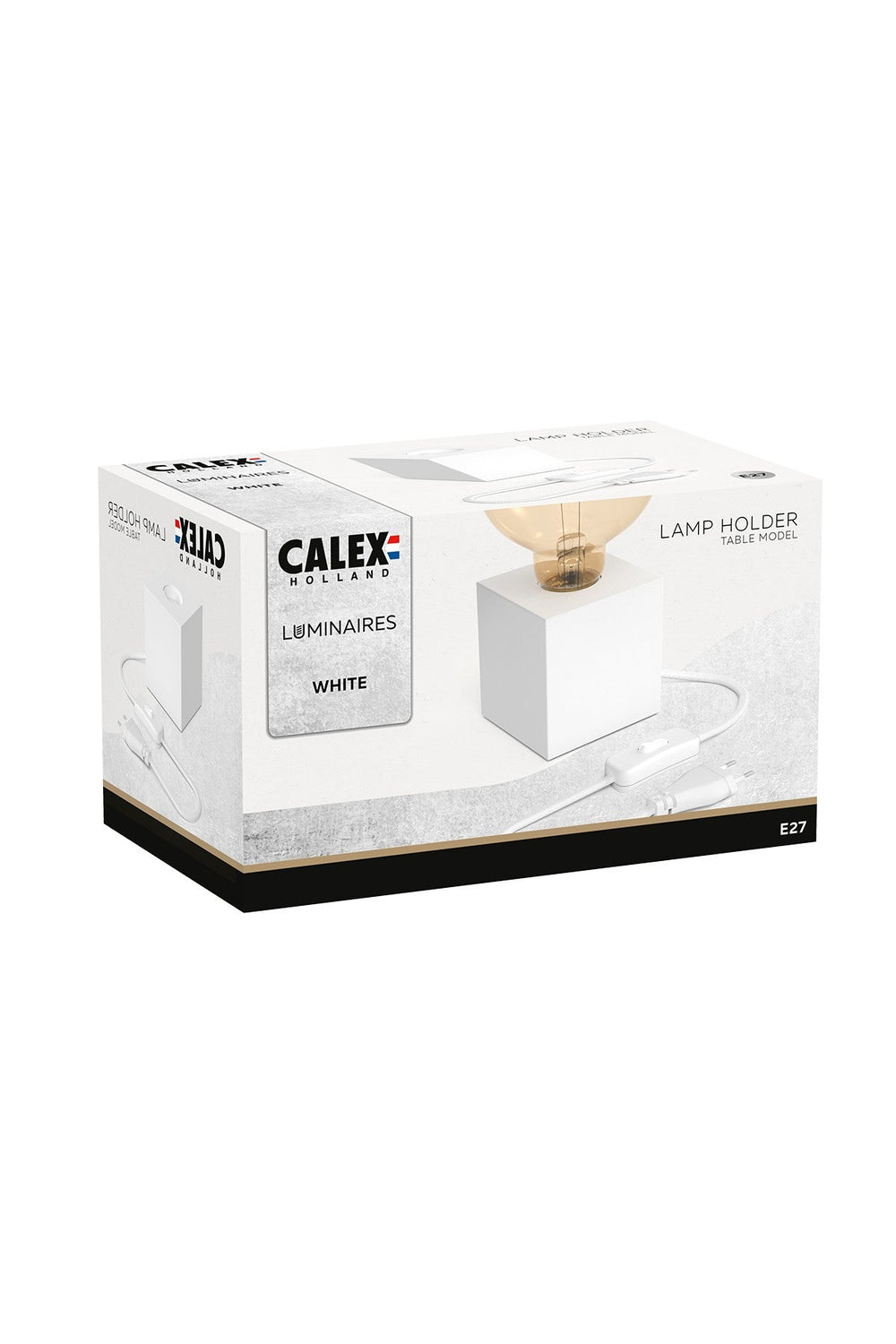 Calex Cube Lamp Base with in White - 941082
