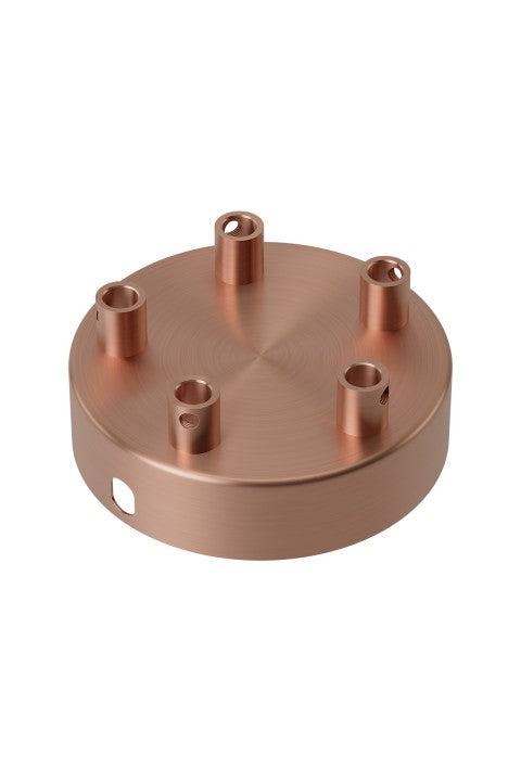 Calex Metal Ceiling Rose With 5 Holes Satin Copper - 940078