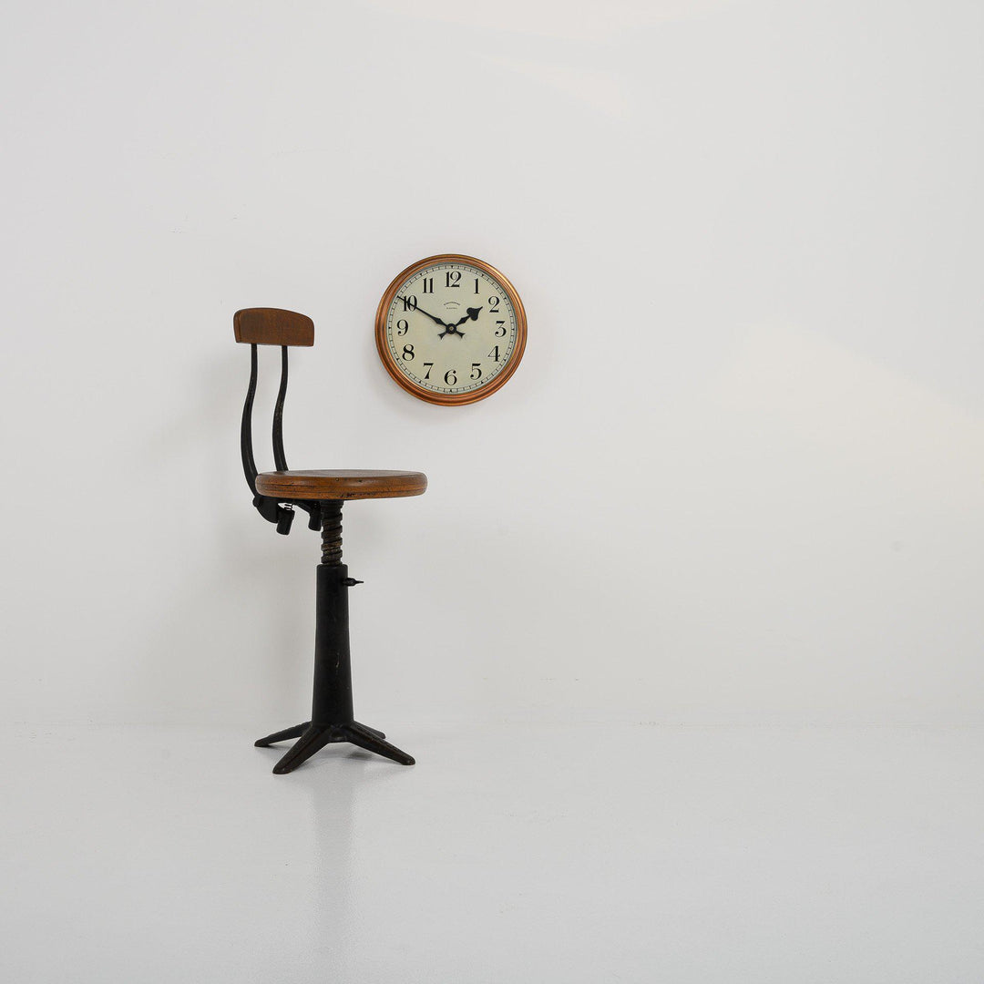 Coppered Brass Industrial Clock by Synchronome