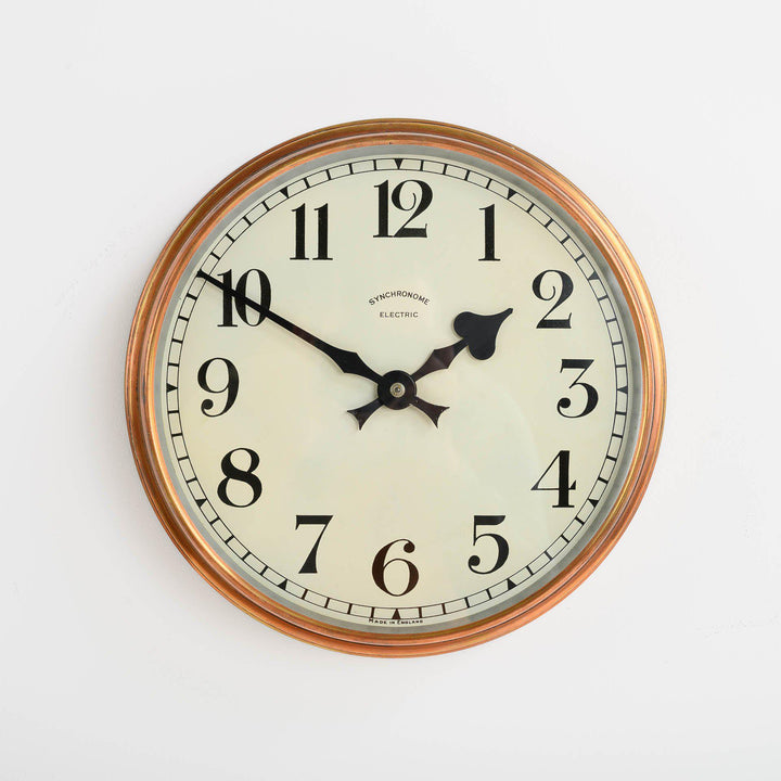 Coppered Brass Industrial Clock by Synchronome