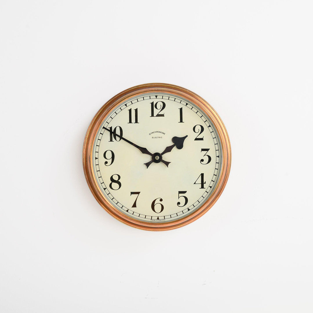 Coppered Brass Industrial Clock by Synchronome