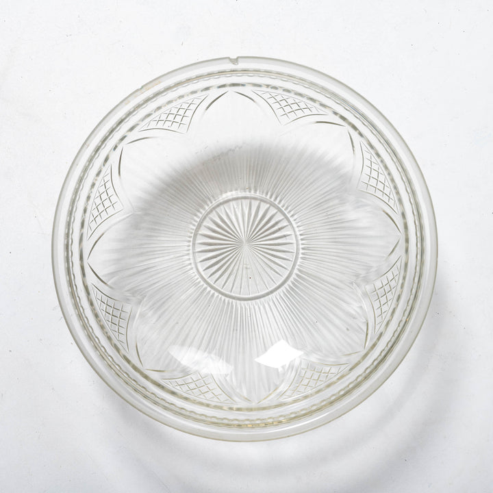 Decorative Open Panel Cast Bronze Flush to Ceiling Fitting with Exceptional Cut Crystal Bowl