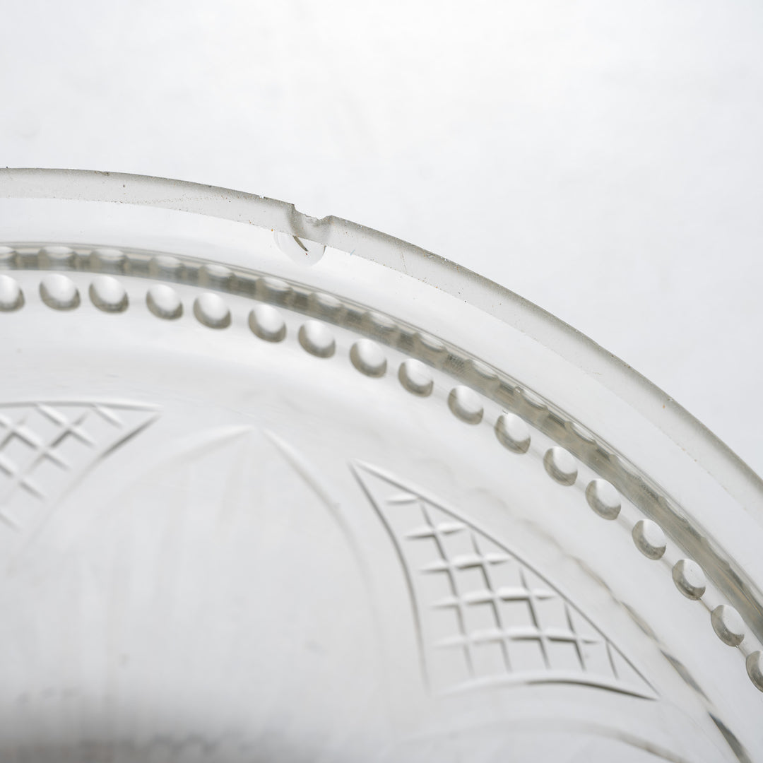 Decorative Open Panel Cast Bronze Flush to Ceiling Fitting with Exceptional Cut Crystal Bowl