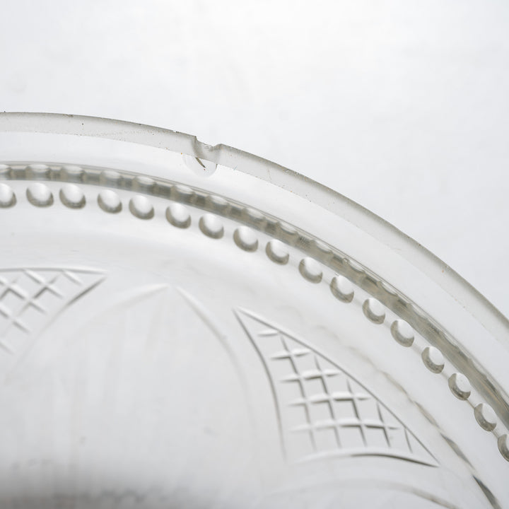 Decorative Open Panel Cast Bronze Flush to Ceiling Fitting with Exceptional Cut Crystal Bowl