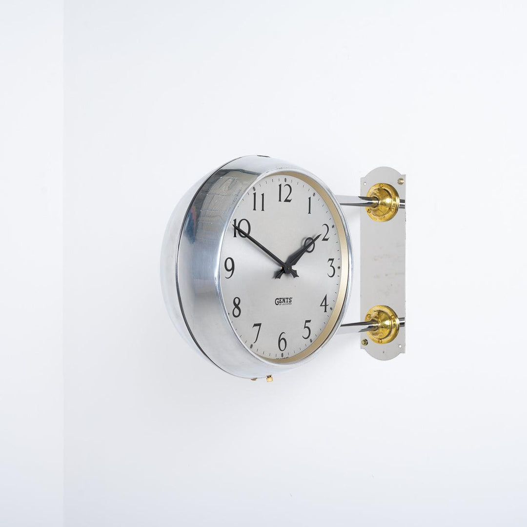 Double Sided Wall Mounted Clock by Gents of Leicester