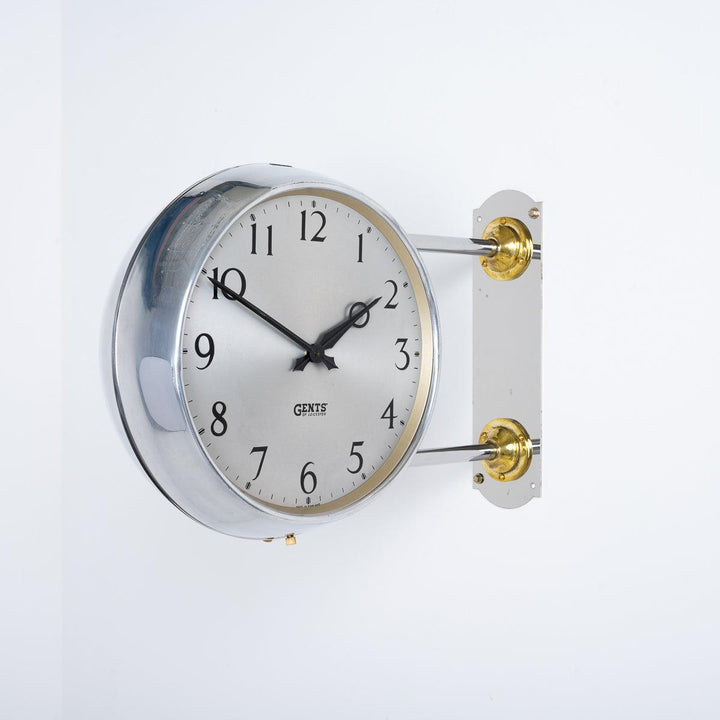 Double Sided Wall Mounted Clock by Gents of Leicester