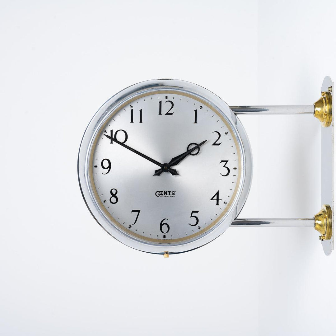 Double Sided Wall Mounted Clock by Gents of Leicester