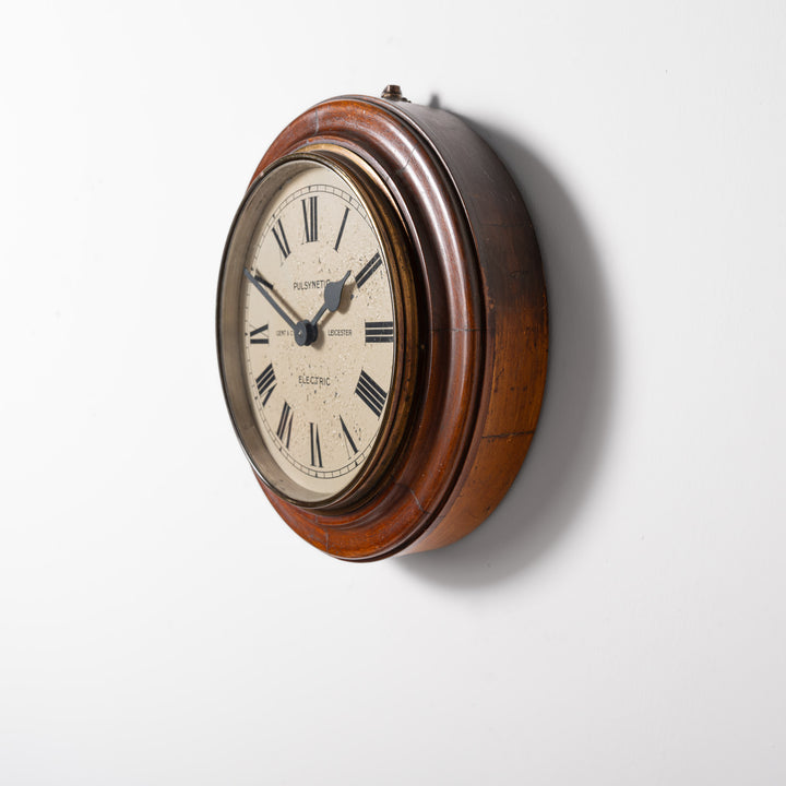Early Antique Timber Cased Pul-Syn-Etic Slave Clock by Gent & Co Limited, Leicester