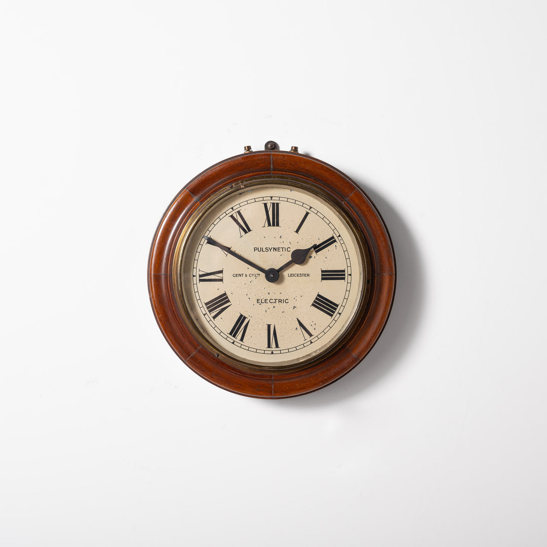 Early Antique Timber Cased Pul-Syn-Etic Slave Clock by Gent & Co Limited, Leicester