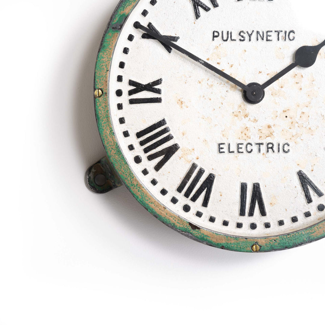 Early Cast Iron Pulsynetic Electric Factory Clock