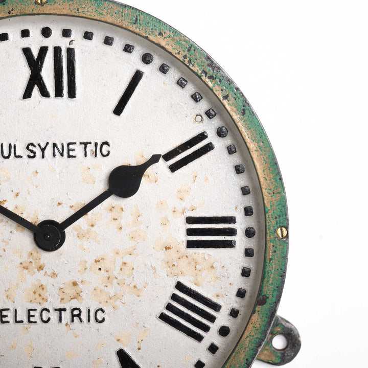 Early Cast Iron Pulsynetic Electric Factory Clock