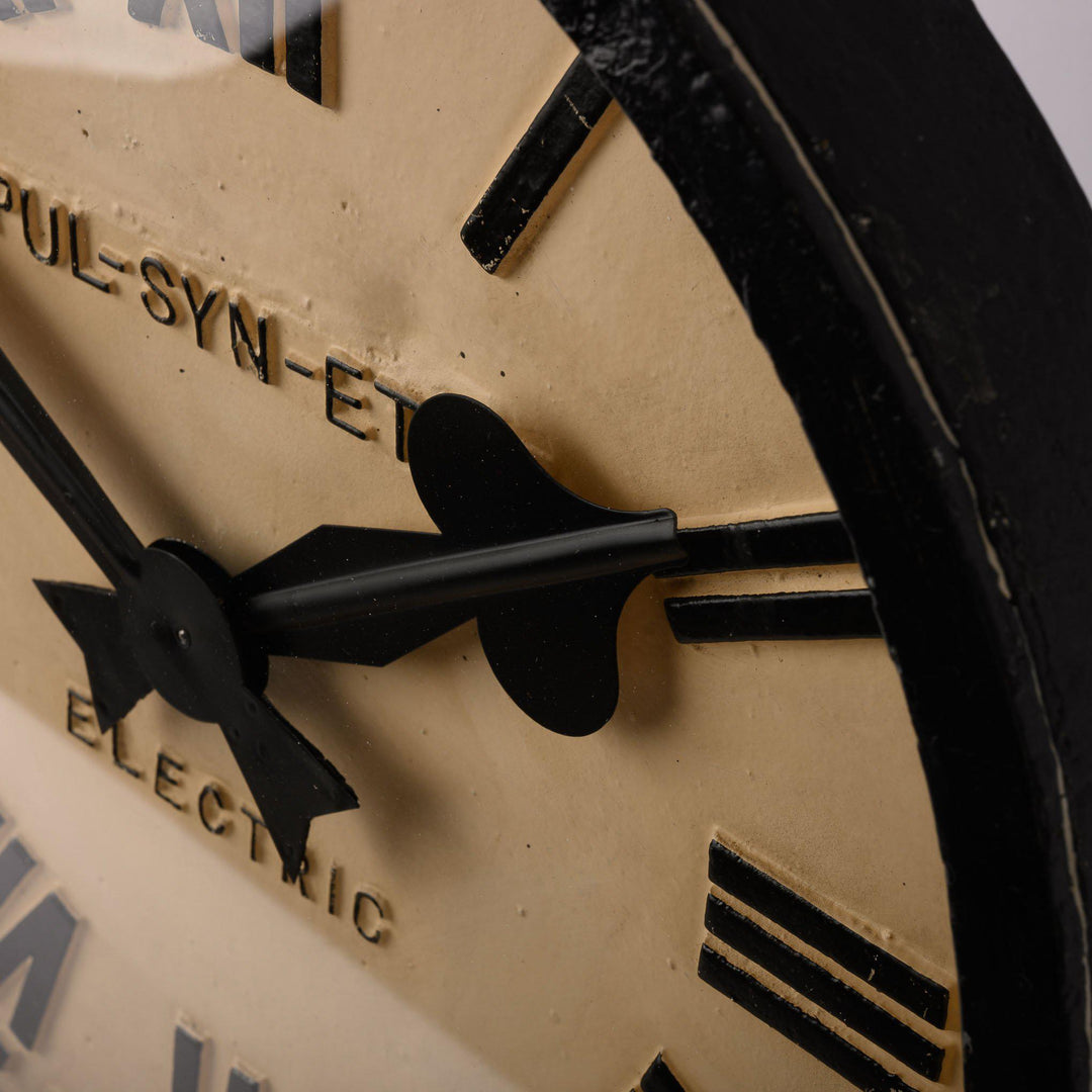 Early PUL-SYN-ETIC Cast Iron Station Clock by Gents of Leicester