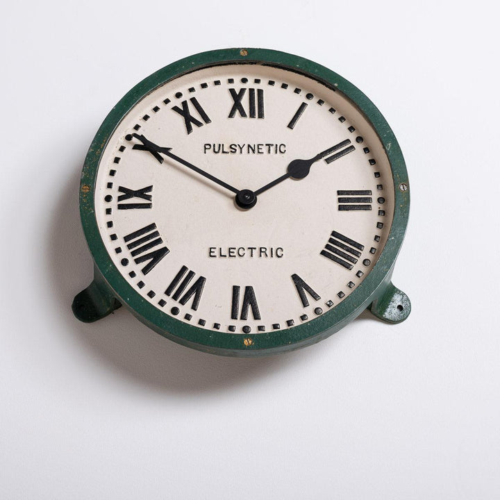 Early Reclaimed Industrial Cast Iron Pulsynetic Electric Factory Clock