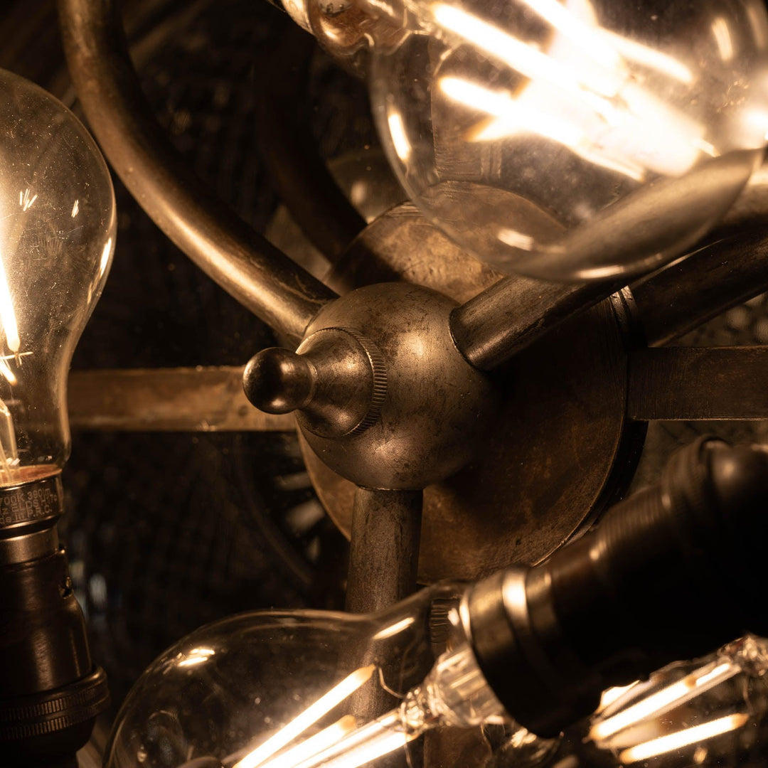 Exceptional English Antique Crystal Bowl Flush to Ceiling Light Fitting by GEC