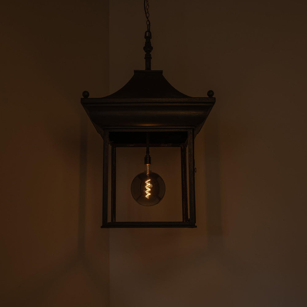 Exceptional Large Scale Blackened Steel Victorian Exterior Pagoda Lantern