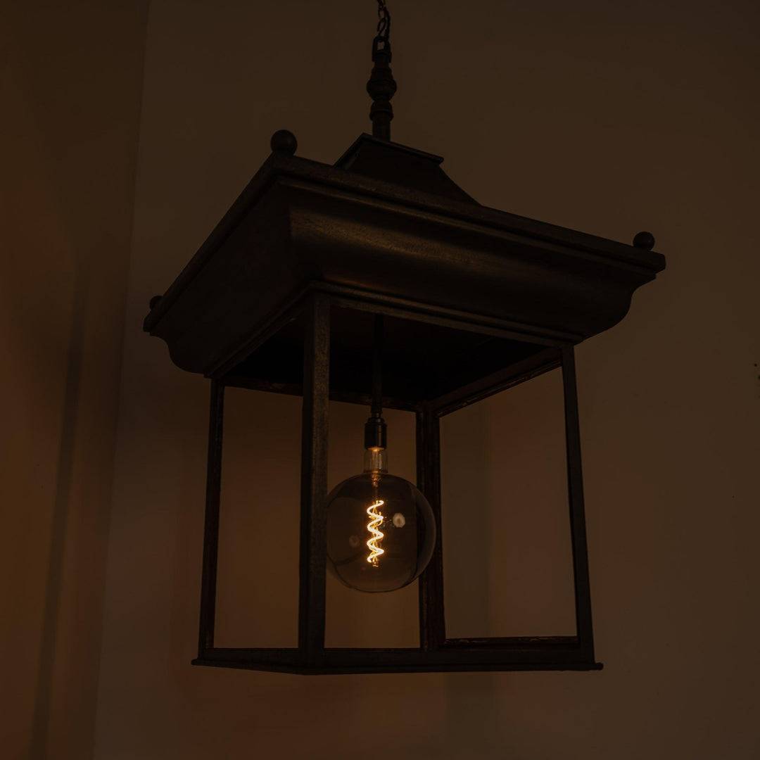 Exceptional Large Scale Blackened Steel Victorian Exterior Pagoda Lantern