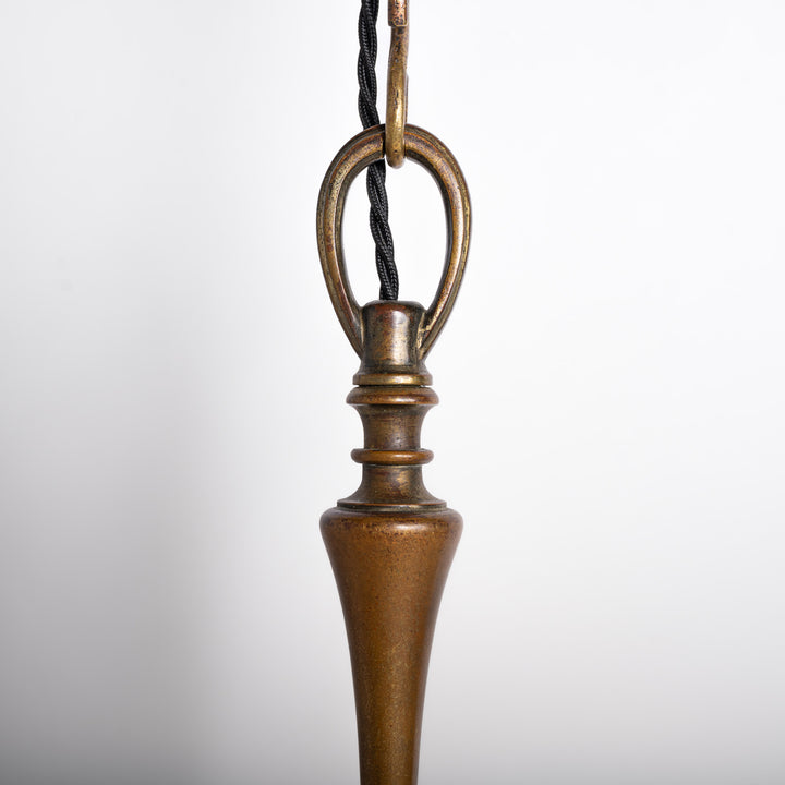 Exceptional Pair of Art Deco Best & Lloyd Pendant Lights with Textured Satin Glass Panels