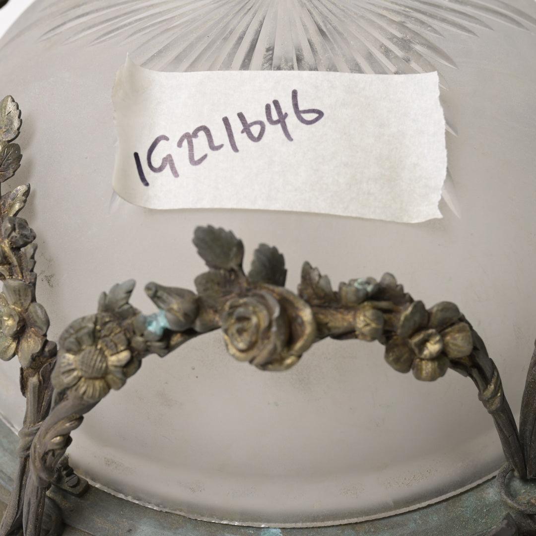Exquisite Antique Satin Crystal Flush Mount with Bronze Floral Swags & Bows
