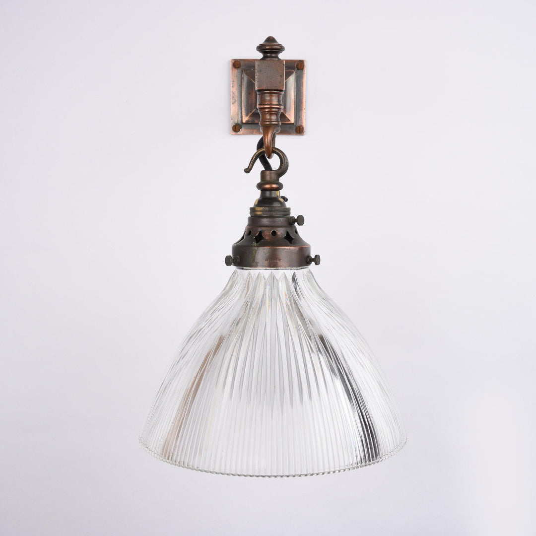 Exquisite Vintage Coppered Brass Wall Lights by Holophane