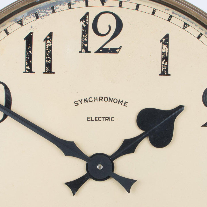 Extra Large Brass Station Clock by Synchronome