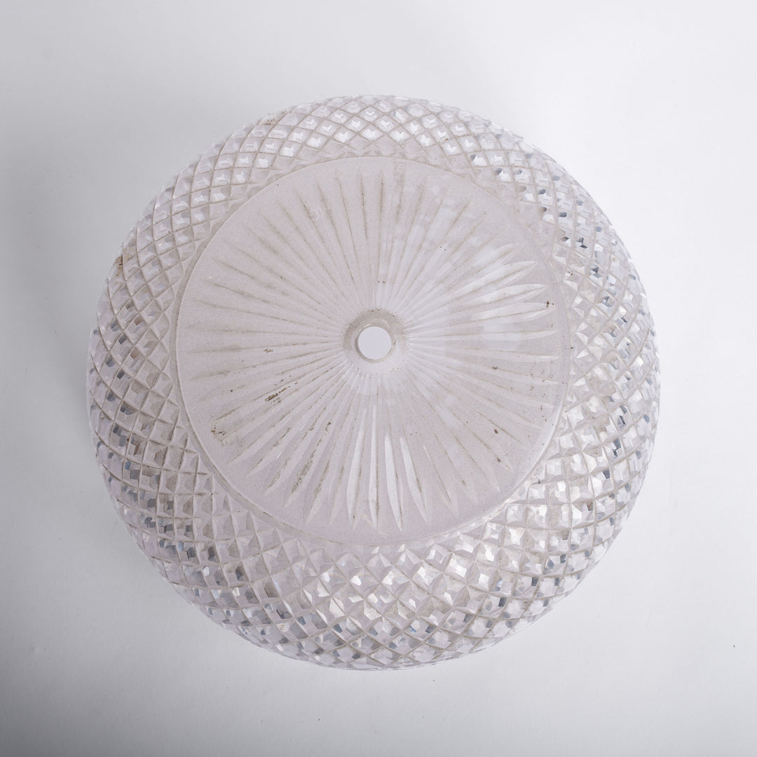 Extra-Large Brilliant Crystal Flush Mount in Aged Brass "Bound Reed" Frame