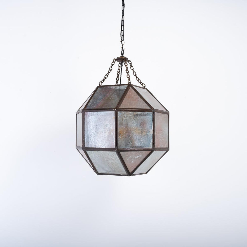 Extra Large Reclaimed Hexagonal Glass Hotel Pendant Lights