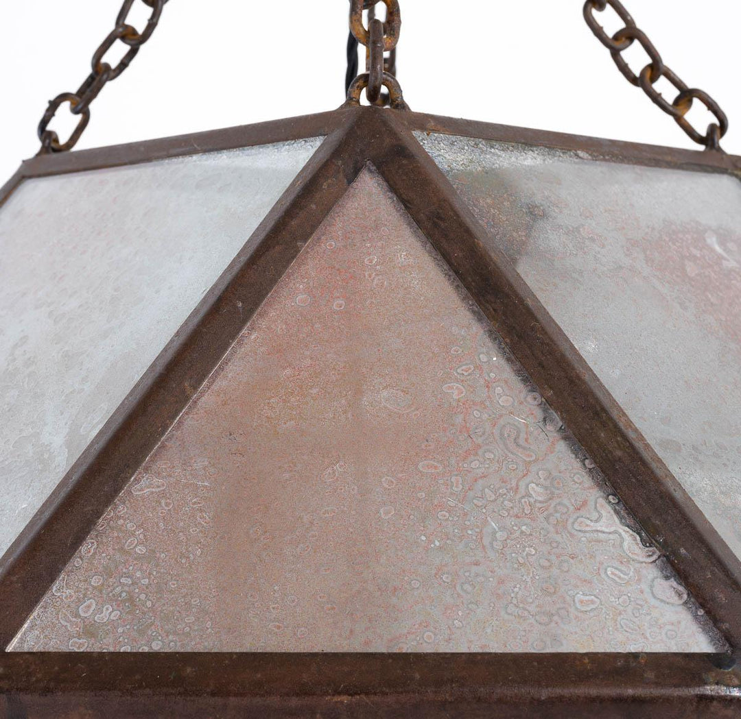 Extra Large Reclaimed Hexagonal Glass Hotel Pendant Lights